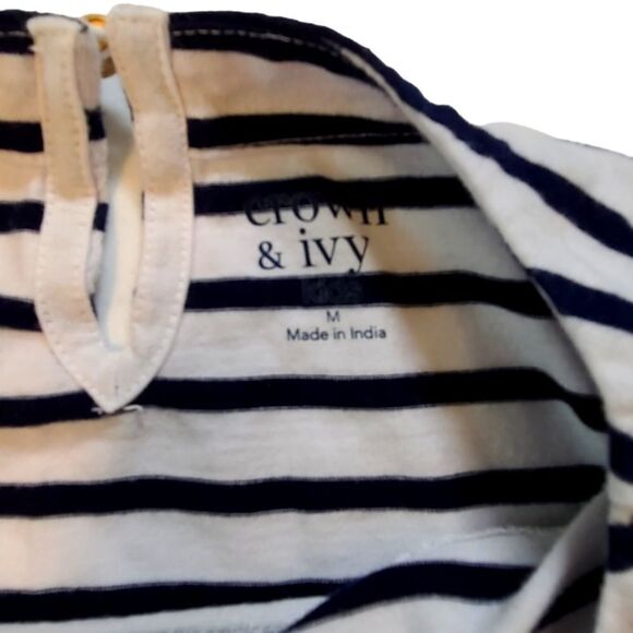 Crown & Ivy Tee Sequined Hearts Long Sleeved Striped Girls sz M - Picture 4 of 13